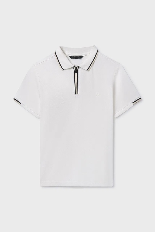 Mayoral polo bawełniane dziecięce wzorzyste biały 6166.7E.Junior.PPY2