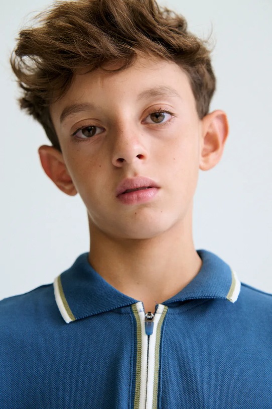 Mayoral polo bawełniane dziecięce 6166.7E.Junior.PPY2 niebieski