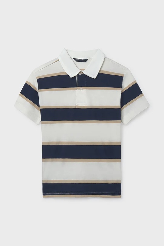 Mayoral polo bawełniane dziecięce wzorzyste biały 6167.7E.Junior.PPY2