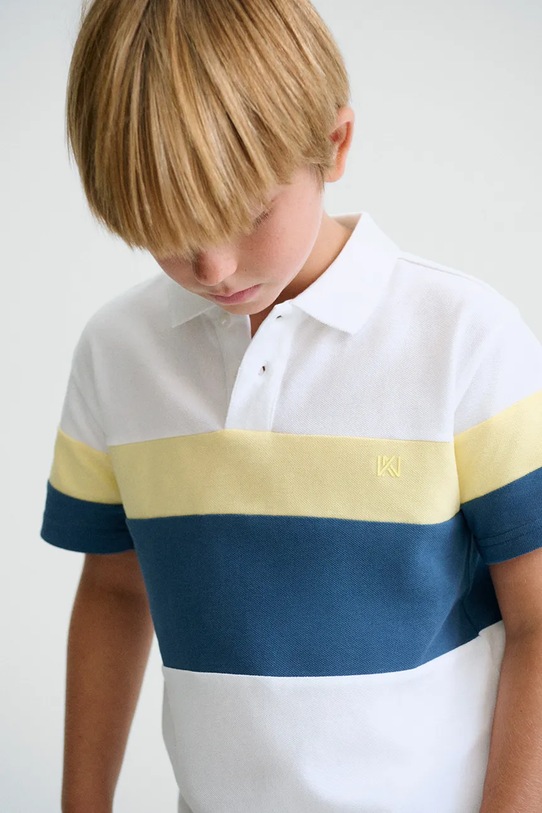 Παιδικά βαμβακερά μπλουζάκια πόλο Mayoral βαμβάκι λευκό 6168.7G.Junior.PPY2