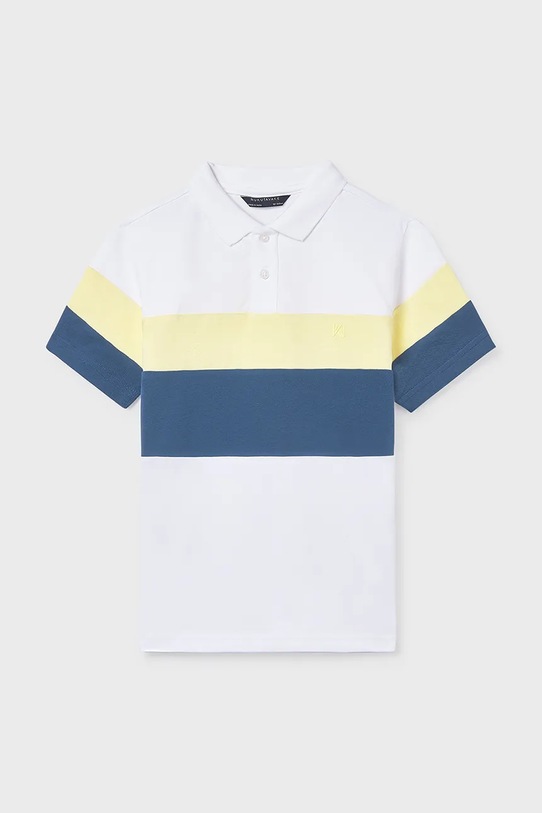Παιδικά βαμβακερά μπλουζάκια πόλο Mayoral 6168.7G.Junior.PPY2 λευκό SS26