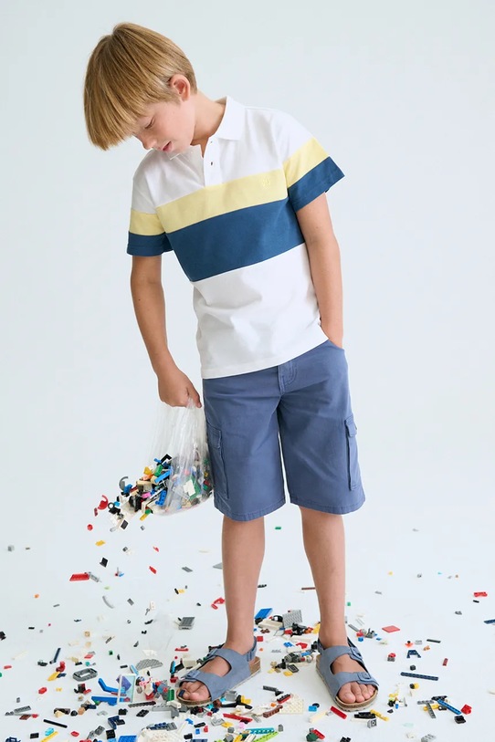 Παιδικά βαμβακερά μπλουζάκια πόλο Mayoral 6168.7G.Junior.PPY2 λευκό