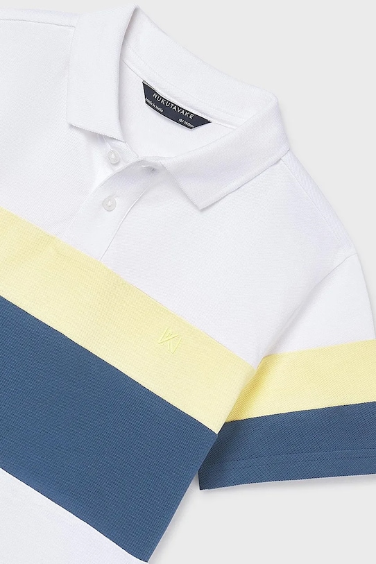 Παιδικά βαμβακερά μπλουζάκια πόλο Mayoral λευκό 6168.7G.Junior.PPY2