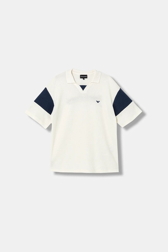 Emporio Armani polo bawełniane dziecięce wzorzyste biały EB000966.AF21879