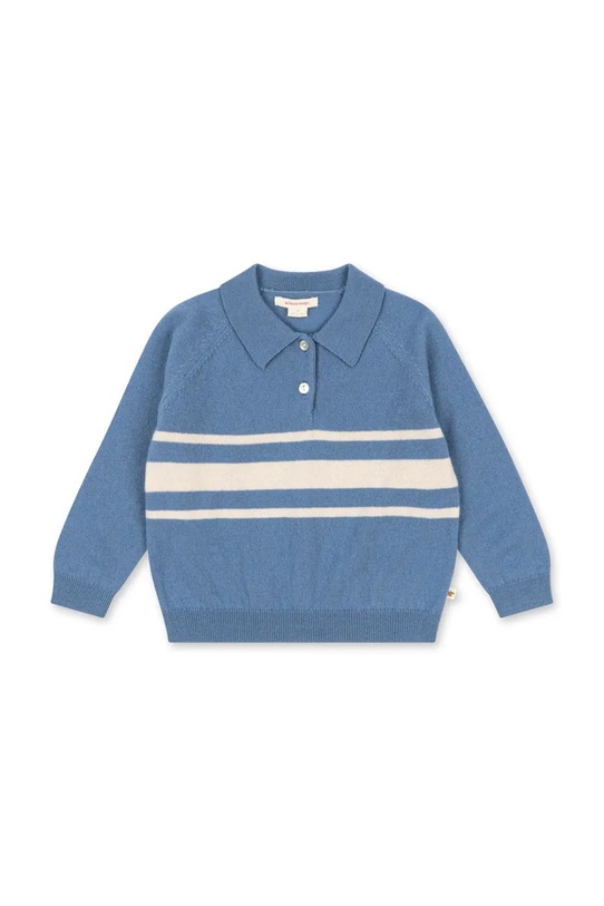 Konges Sløjd sweter wełniany dziecięcy BASI POLO wełna niebieski KS104662.PPY2