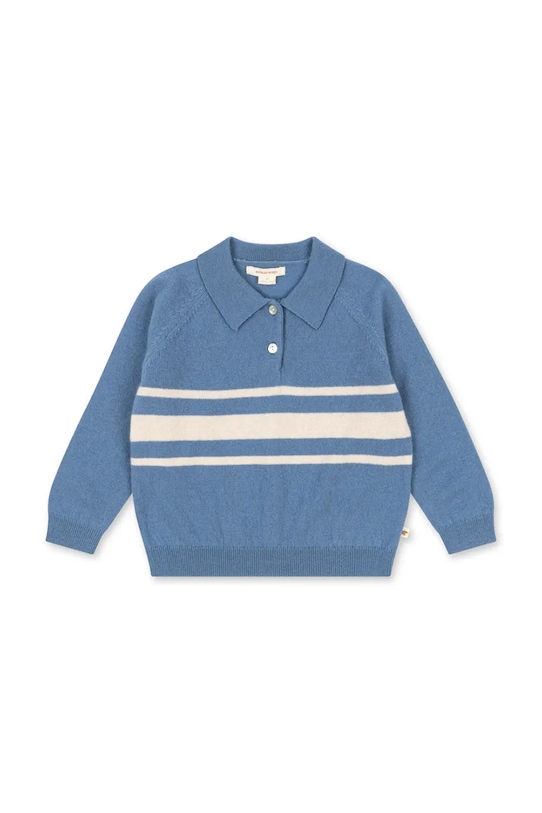 Konges Sløjd sweter wełniany dziecięcy BASI POLO wełna niebieski KS104662.PPY2