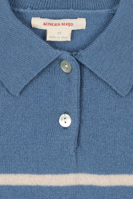 Chłopiec Konges Sløjd sweter wełniany dziecięcy BASI POLO KS104662.PPY2 niebieski