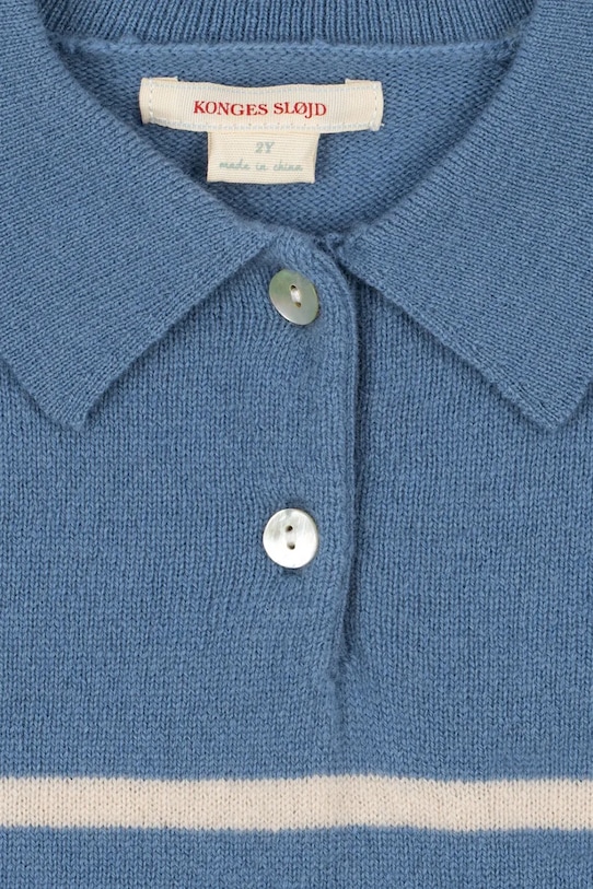 Chłopiec Konges Sløjd sweter wełniany dziecięcy BASI POLO KS104662.PPY2 niebieski