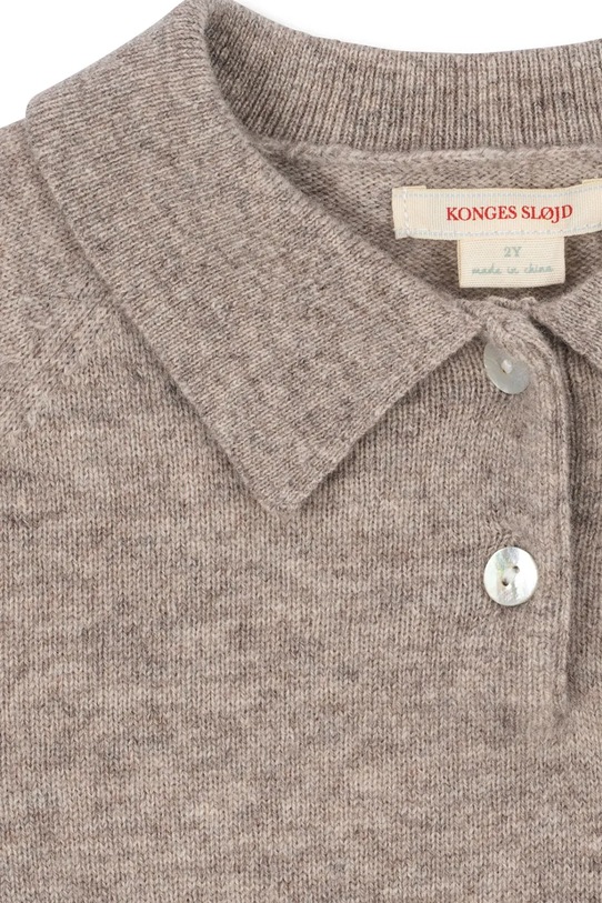 Chłopiec Konges Sløjd sweter wełniany dziecięcy BASI POLO KS104662.PPY2 beżowy