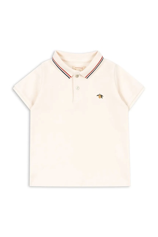 Konges Sløjd polo bawełniane dziecięce FLORIAN POLO SHIRT GOTS bawełna beżowy KS104814.PPY2