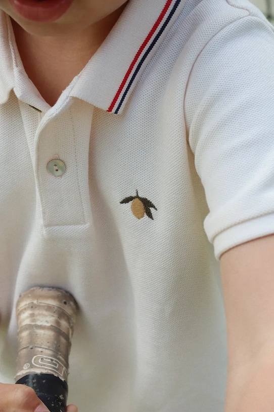 Konges Sløjd polo bawełniane dziecięce FLORIAN POLO SHIRT GOTS beżowy KS104814.PPY2