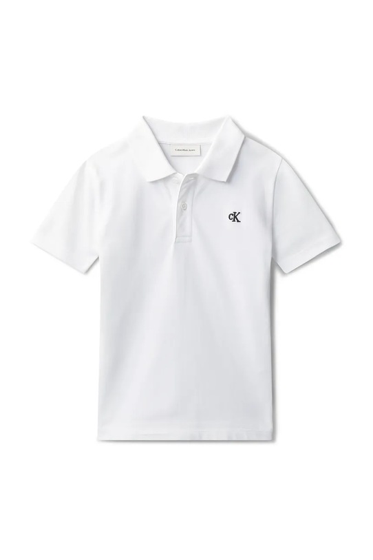 Calvin Klein Jeans polo majica otroška bombažna LVCKSJB29B.128.176.PPY2 bela SS26
