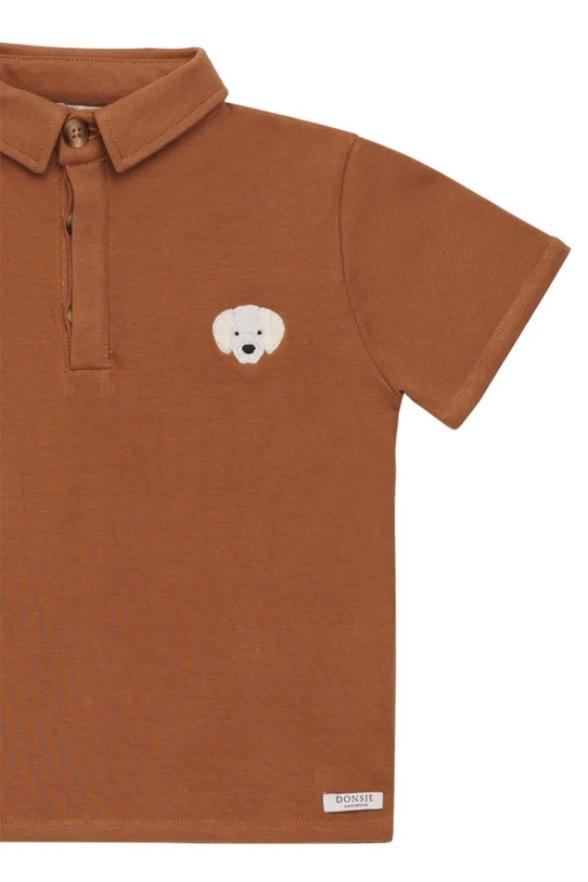 Donsje polo niemowlęce Wouti Shirt Golden Retriever brązowy 4098703.80.92