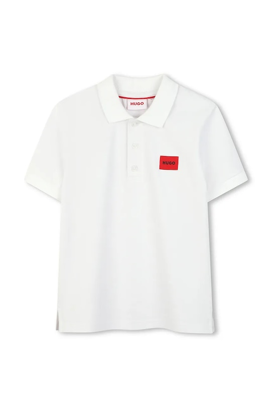 Детское поло HUGO мелкий узор белый G01186.162.174