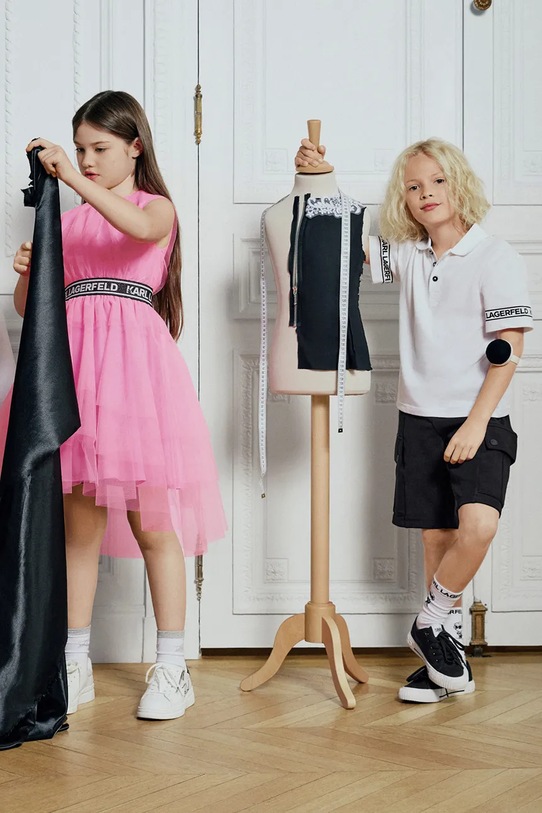 Karl Lagerfeld polo majica otroška bombažna bela Z31099.86.108