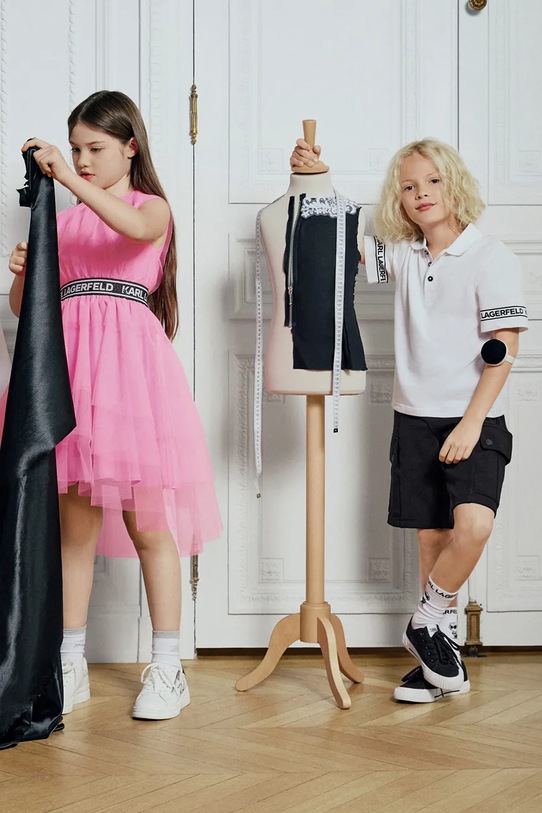 Karl Lagerfeld polo majica otroška bombažna bela Z31099.162.174