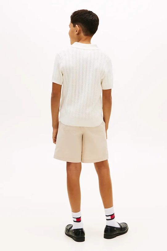 Tommy Hilfiger polo dziecięce bawełniane beżowy KB0KB10251.128.176.PPY2