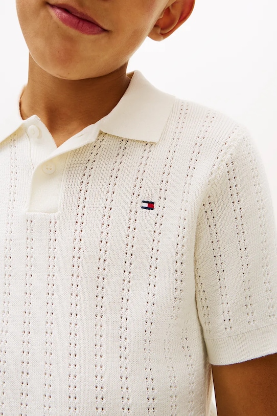 Tommy Hilfiger polo dziecięce bawełniane KB0KB10251.128.176.PPY2 beżowy