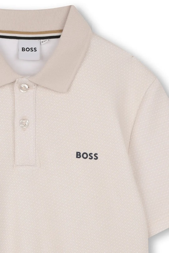 CHLAPEC Dětská bavlněná polokošile BOSS J52961.162.174 béžová