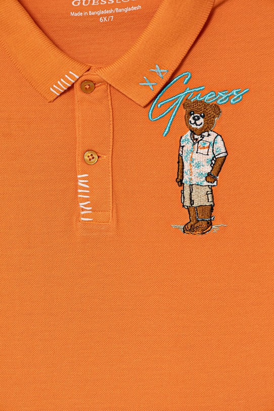 Chłopiec Guess polo dziecięce bawełniane N6GP01.K9WF4.PPY2.M pomarańczowy