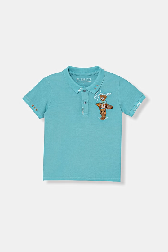 Guess Πόλο Παιδικό βαμβακερό μπλε N6GP01.K9WF4.PPY2.M