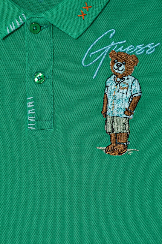 Момче Guess с яка за деца памучен N6GP01.K9WF4.PPY2.M зелен