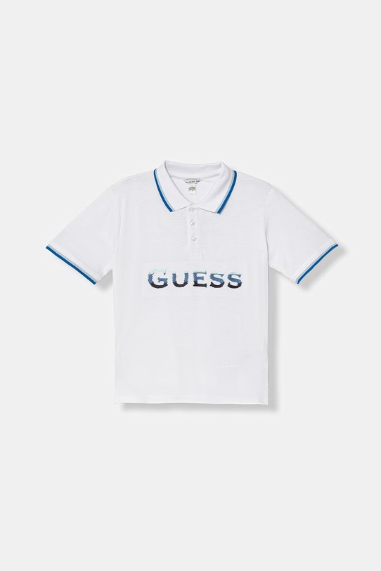 Детское хлопковое поло Guess аппликация белый L6GP00.KADZ4.PPY2.M