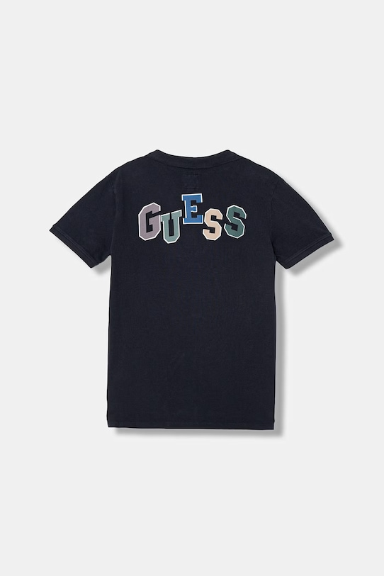 Dětská bavlněná polokošile Guess L6GP01.K9WF4.PPY2.M námořnická modř SS26