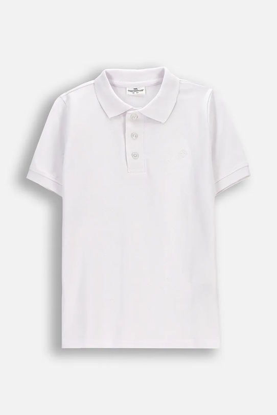 Детска памучна тениска с яка Coccodrillo памук бял WC6143601EJB