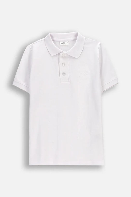 Детска памучна тениска с яка Coccodrillo памук бял WC6143601EJB