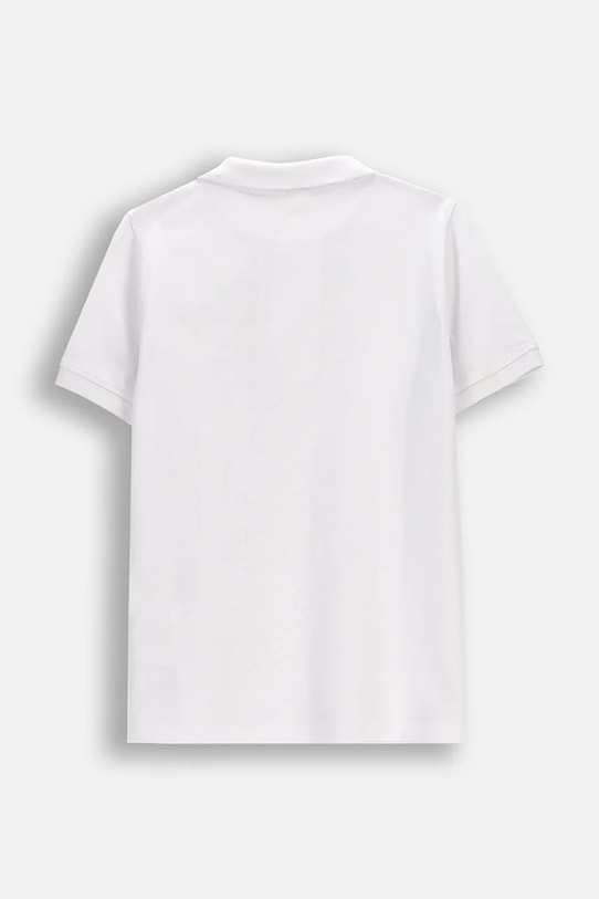 Детска памучна тениска с яка Coccodrillo WC6143601EJB бял SS26