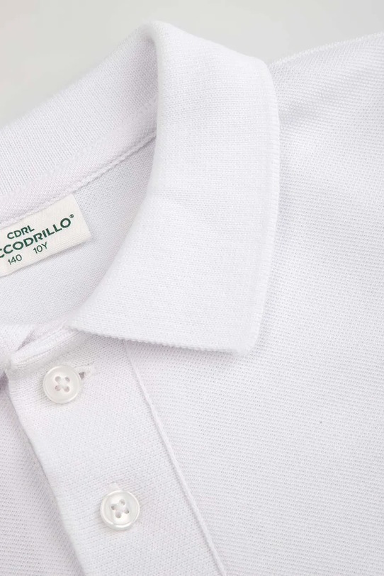 Момче Детска памучна тениска с яка Coccodrillo WC6143601EJB бял