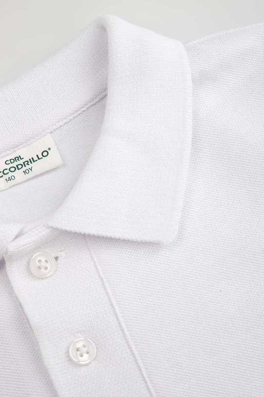 Момче Детска памучна тениска с яка Coccodrillo WC6143601EJB бял