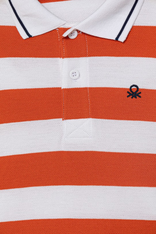 Αγορίστικα United Colors of Benetton Πόλο παιδικό βαμβακερό 37JJC3023.G.Stagionale πορτοκαλί