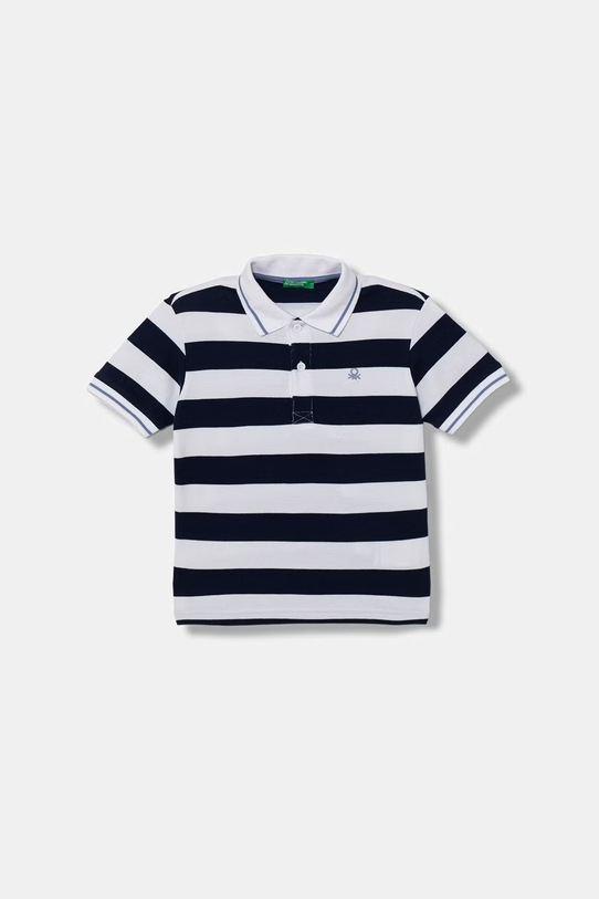 United Colors of Benetton polo dziecięce bawełniane granatowy 37JJG3012.P.Stagionale