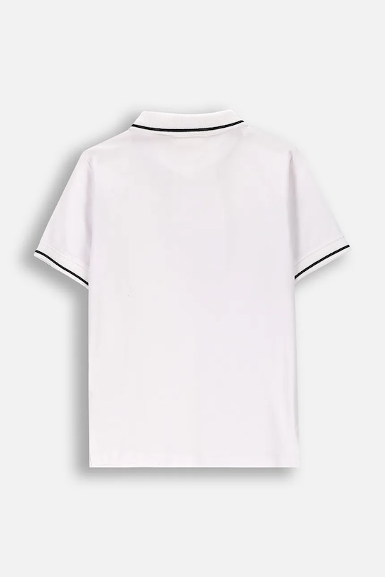 Coccodrillo polo tričko detské s bavlnou WC6143603EJB biela SS26