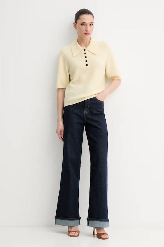 Gestuz sweter z dodatkiem wełny 10910852 żółty SS26