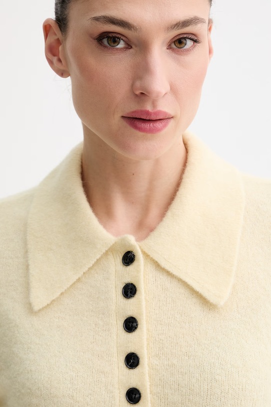 Gestuz sweter z dodatkiem wełny żółty 10910852