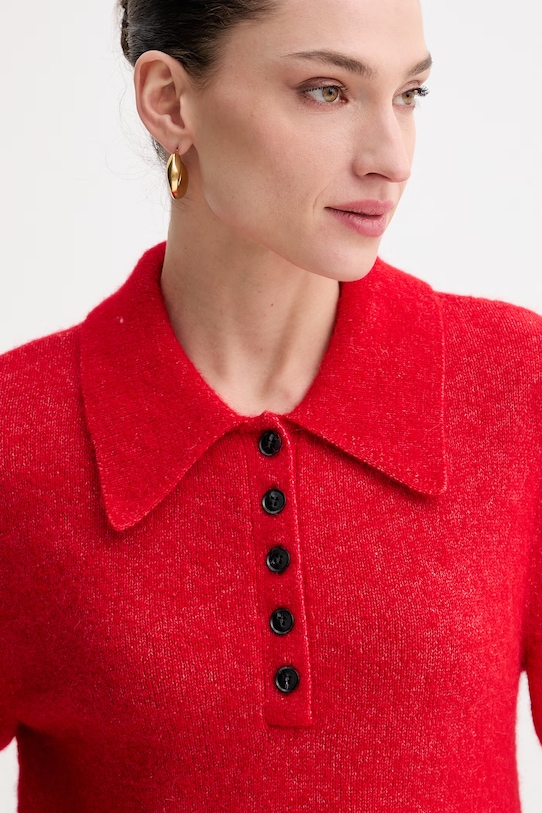 Gestuz sweter z dodatkiem wełny czerwony 10910852