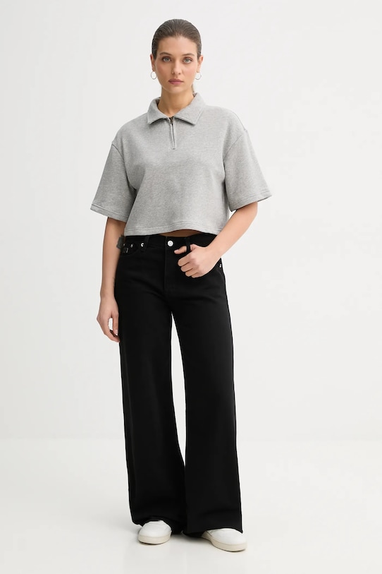 United Colors of Benetton polo bawełniane x Stranger Things 33NVD3015 szary SS26