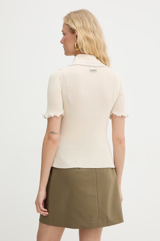 Oblečenie Pinko tričko dámske s bavlnou 106287.A343 béžová