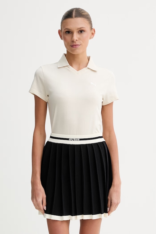 Puma polo damskie bawełniane z elastanem Baby Polo beżowy 693848