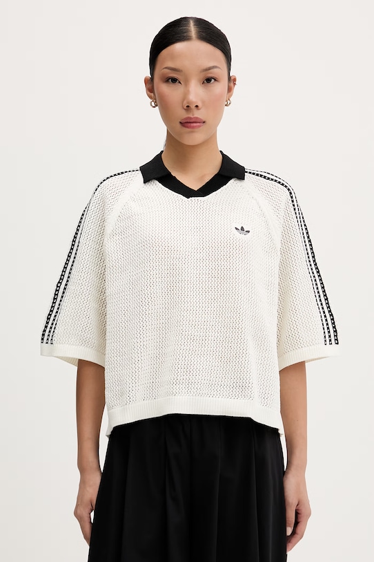 adidas Originals поло-свитер для женщин Crochet бежевый KC6490