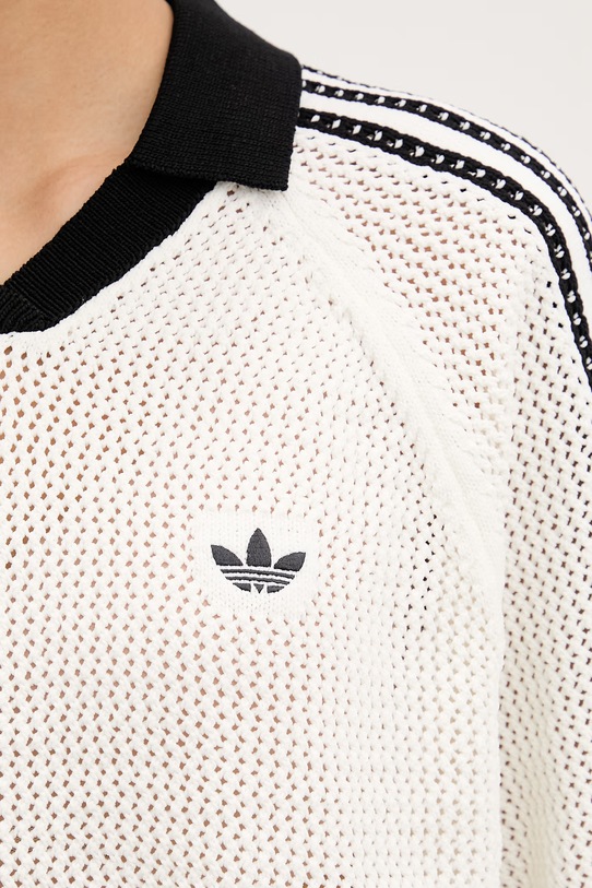 adidas Originals úpletové polo tričko dámske Crochet KC6490 béžová