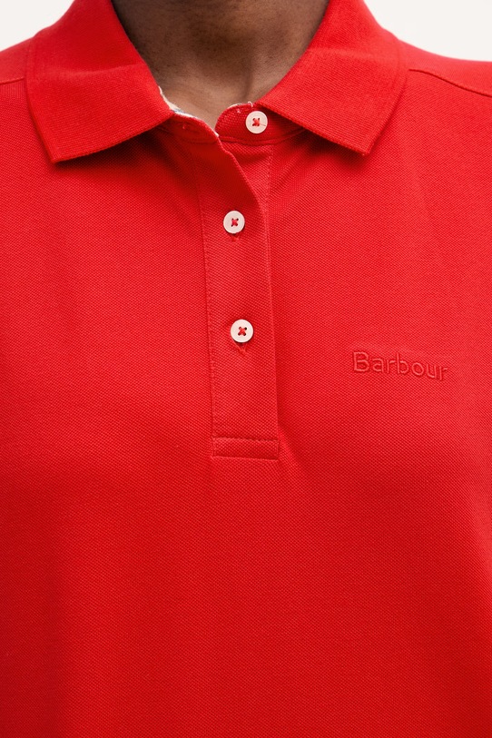 Barbour polo męskie bawełniane z elastanem Bowford LML0886 czerwony