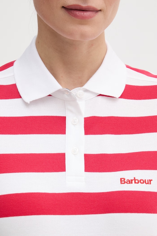 Barbour polo damskie bawełniane Ashbourne LML0887 czerwony