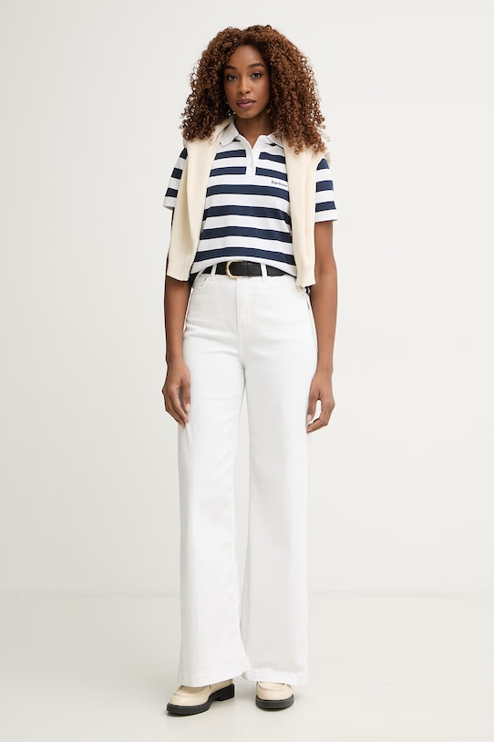 Barbour polo damskie bawełniane Ashbourne LML0887 granatowy SS26