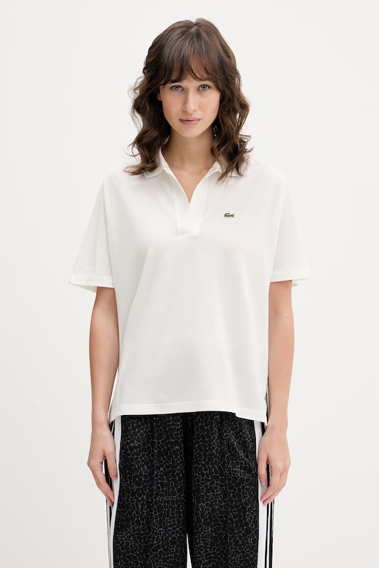 Lacoste polo gładkie biały PF1123