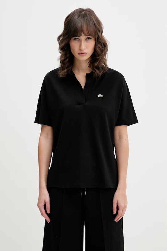 Lacoste polo gładkie czarny PF1123