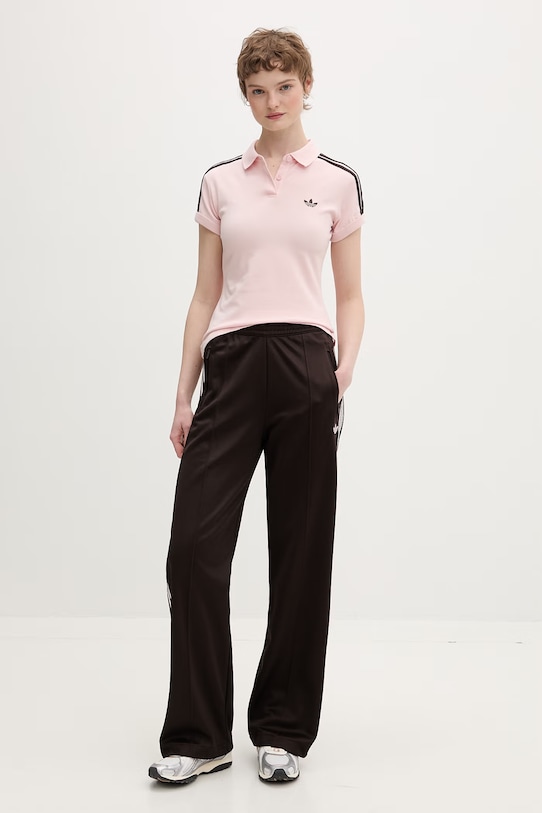 adidas Originals polo damskie bawełniane KD3699 różowy SS26